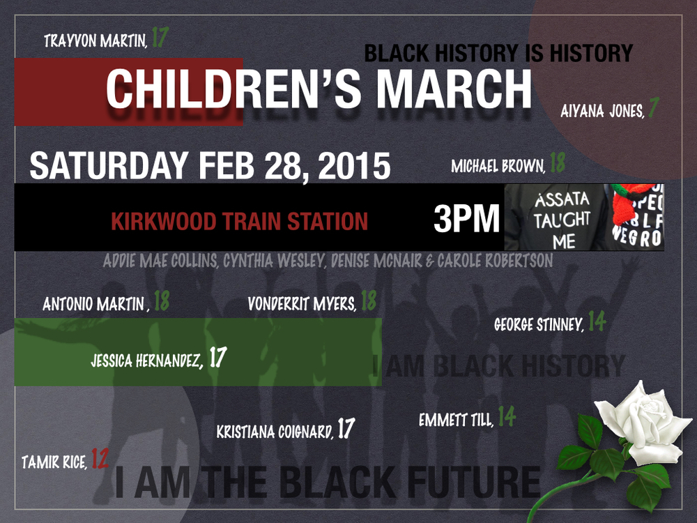   This is a Children's March and NOT a shut-down event. Kirkwood does not have a policing problem, but a perception problem and an issue of educational disparity. 